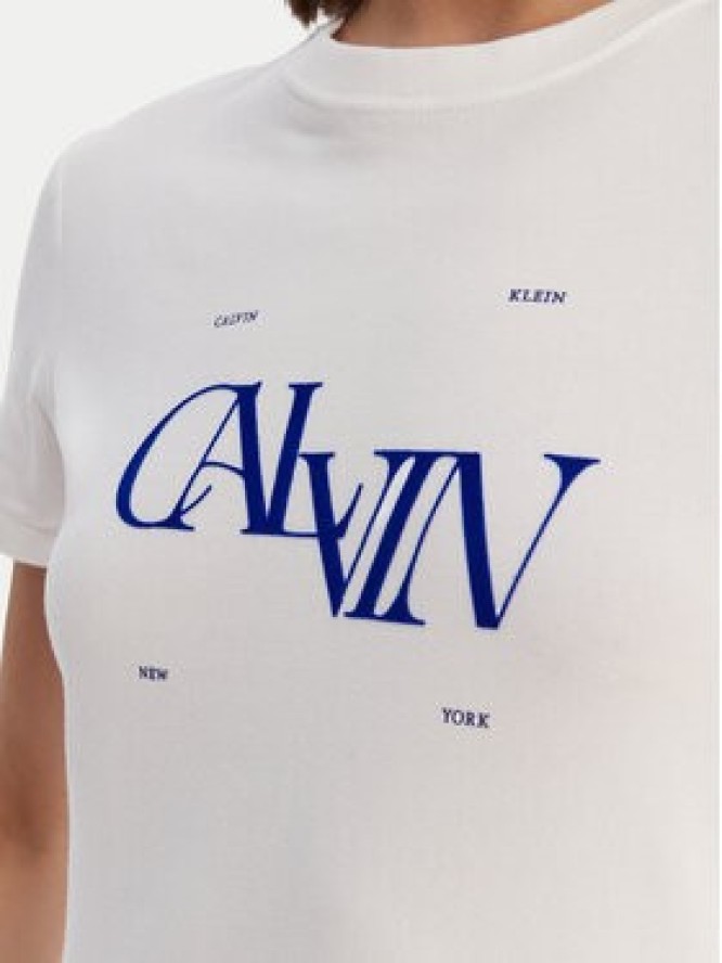 Calvin Klein Jeans T-Shirt Seasonal LV047F808G Biały Slim Fit