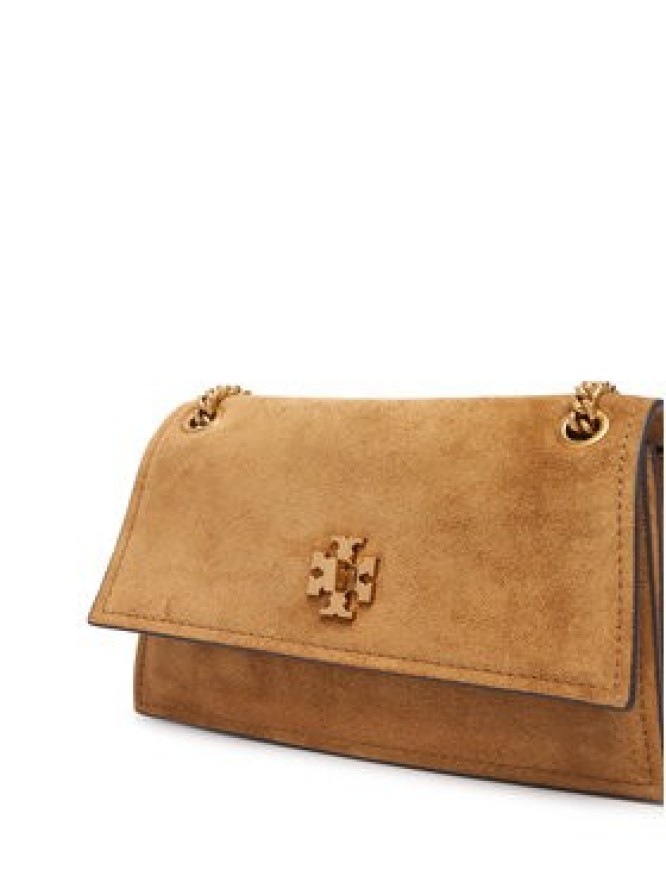 Tory Burch Torebka Kira Turnlock Suede Mini Bag 178150 Brązowy