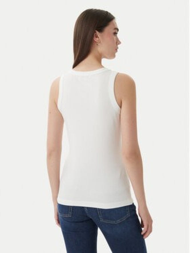 Luisa Spagnoli Top Bordo 543281 Biały Slim Fit