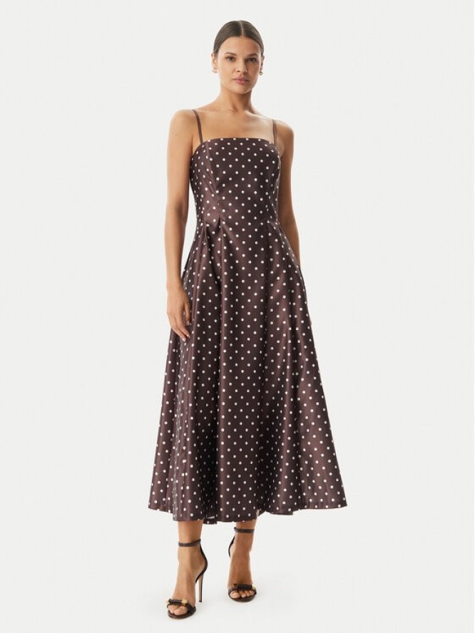 Rinascimento Sukienka koktajlowa CFC0129296003 Brązowy ciemny Regular Fit