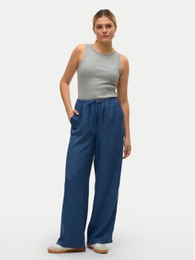 Vero Moda Spodnie materiałowe Melaney 10316385 Granatowy Loose Fit