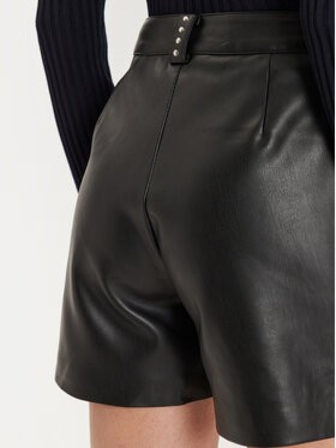 Morgan Szorty z imitacji skóry 242-SHILY Czarny Regular Fit