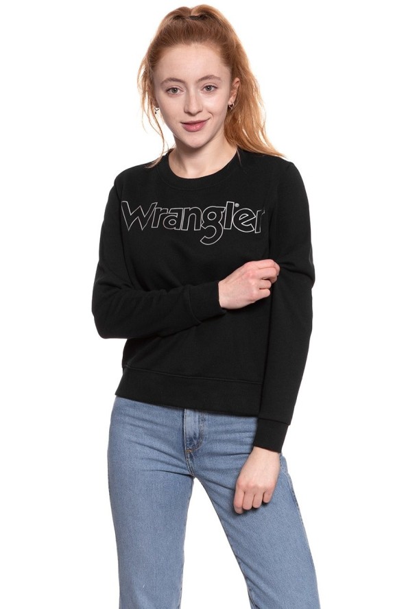 BLUZA WRANGLER DAMSKA CREW SWEAT BLACK W6079HY01 112130449
