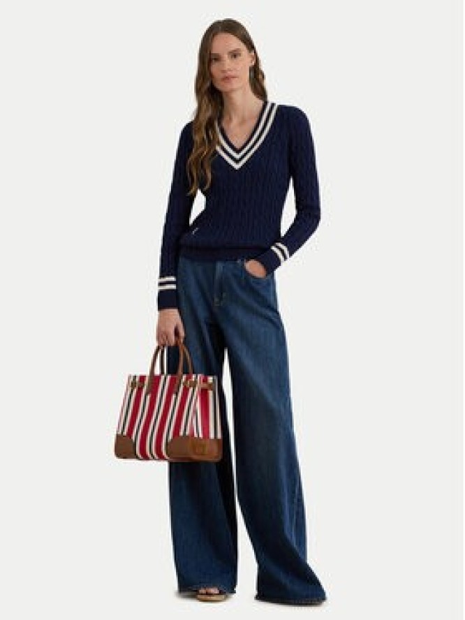 LAUREN RALPH LAUREN Sweter 200B22020002 Granatowy Relaxed Fit