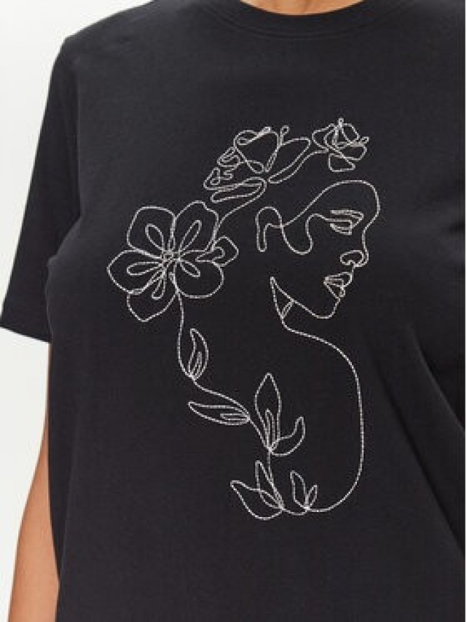 Vila T-Shirt Sybil 14108062 Czarny Regular Fit