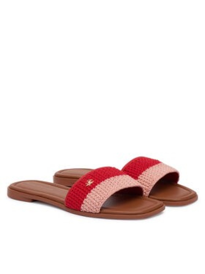 Tommy Hilfiger Klapki Th Flat FW0FW09513 Czerwony