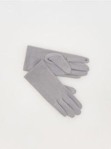 Gładkie rękawiczki - jasnoszary