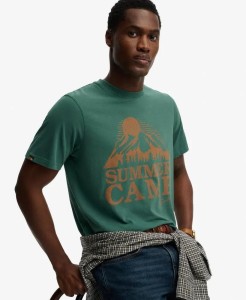 superdry Retro Outdoor Relaxed T‑Shirt z bawełny 100% – luźne dopasowanie –