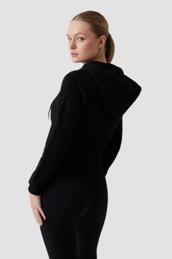 GUESS Czarna damska bluza z cyrkoniami Primula, Rozmiar M