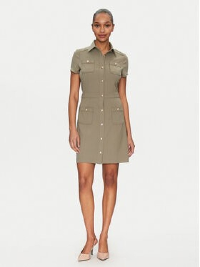Guess Sukienka koszulowa W5GK70 KCBO2 Khaki Regular Fit