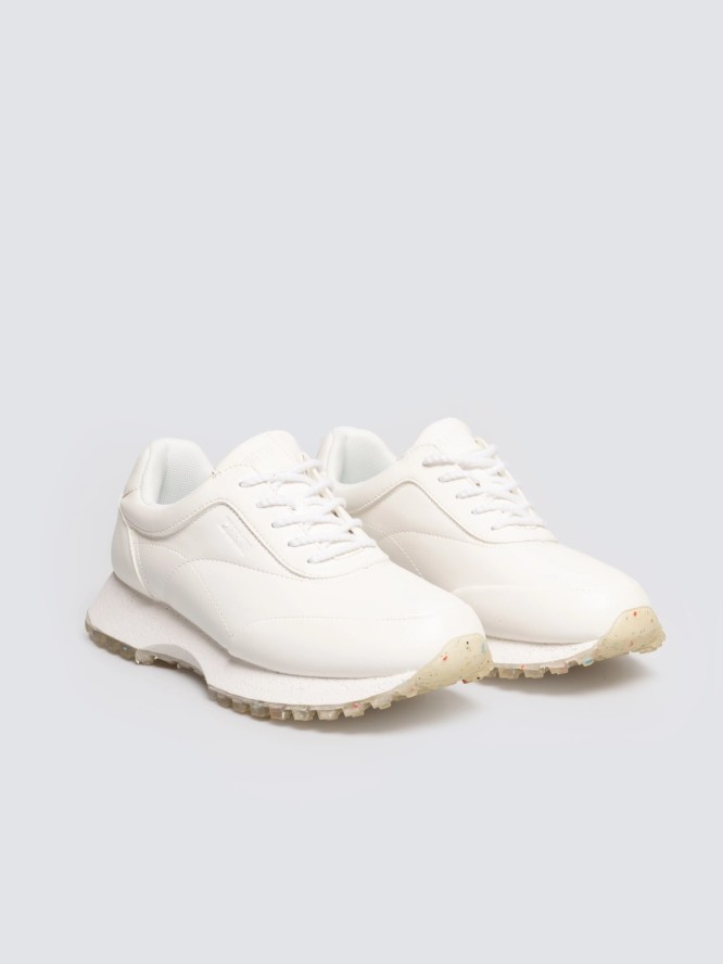Sneakersy damskie ze skóry ekologicznej białe OO274023 101