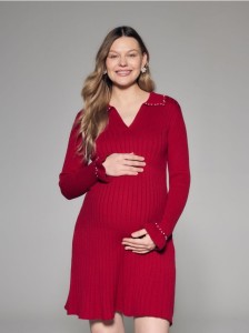 Sukienka z kołnierzykiem - czerwony