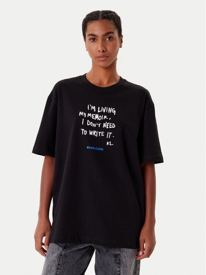 Karl Lagerfeld Jeans T-Shirt A4W17009 Czarny Relaxed Fit