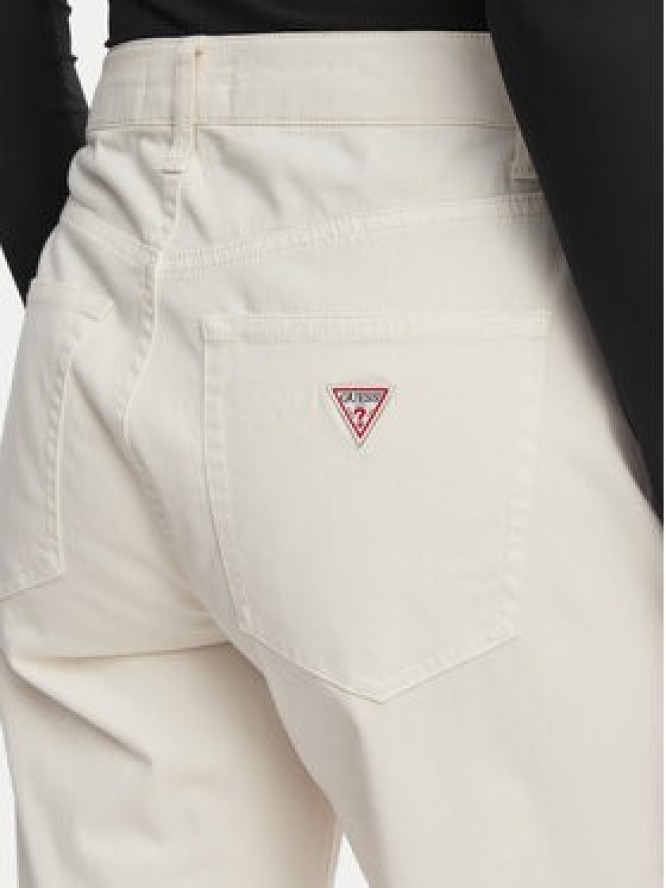 Guess Jeans Spodnie materiałowe W6RA0R WJ051 Kremowy Regular Fit