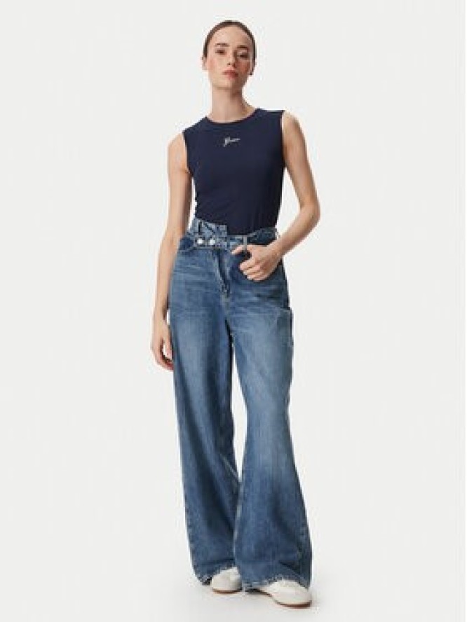 Guess Top W6YP17 K3881 Granatowy Regular Fit