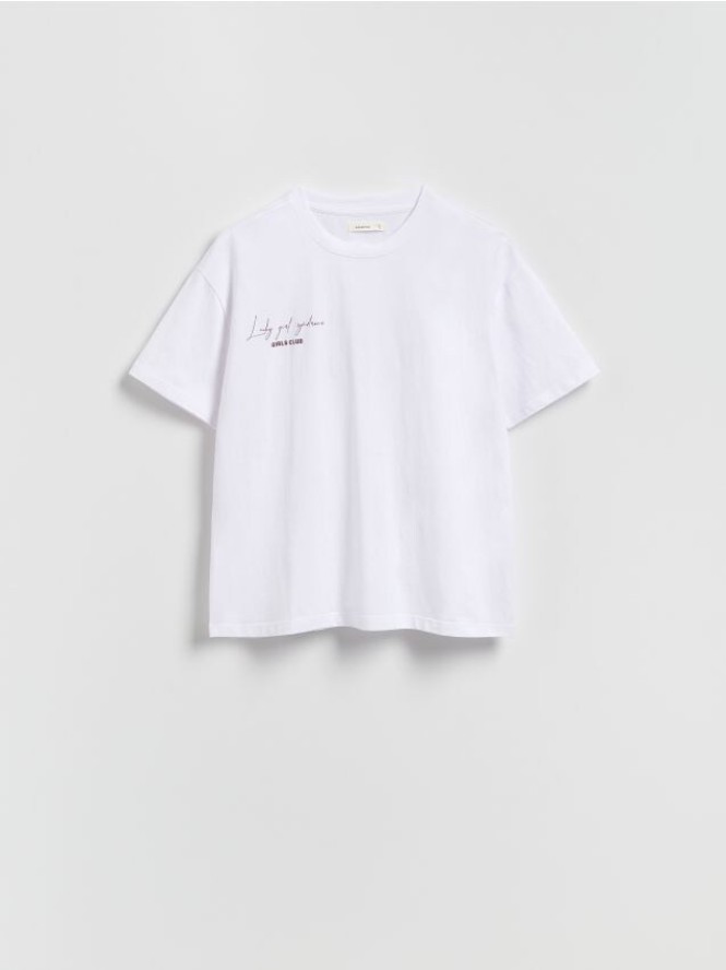 T-shirt z nadrukami - złamana biel