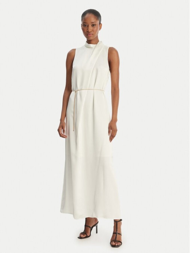 HUGO Sukienka koktajlowa Kewina-1 50566973 Écru Slim Fit