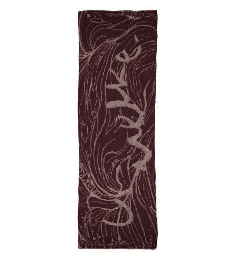 Bordowy Ciepły Damski Szal Anekke