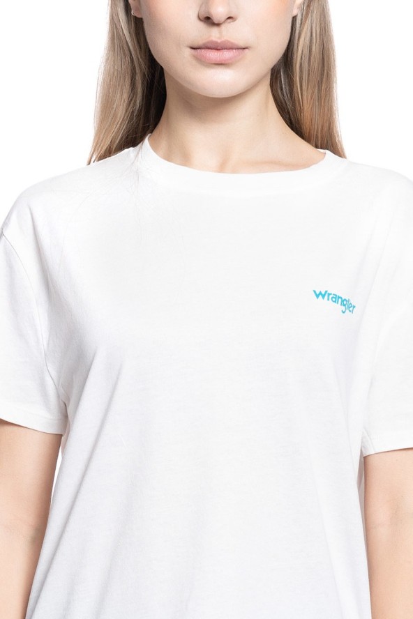 T-SHIRT DAMSKI WRANGLER BOYFRIEND TEE OFF WHITE W7Q2GH737 112132081