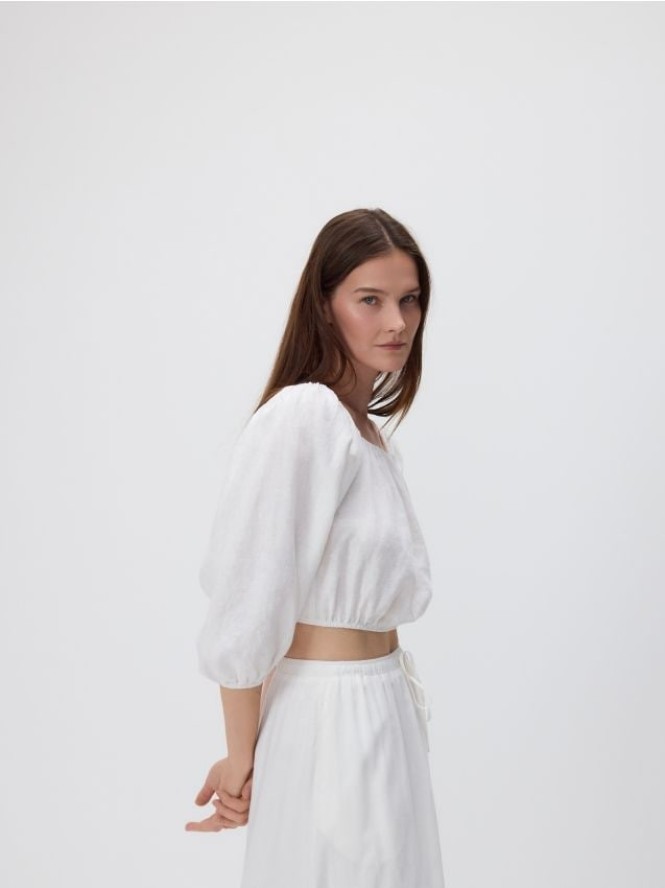 Lniana bluzka - biały