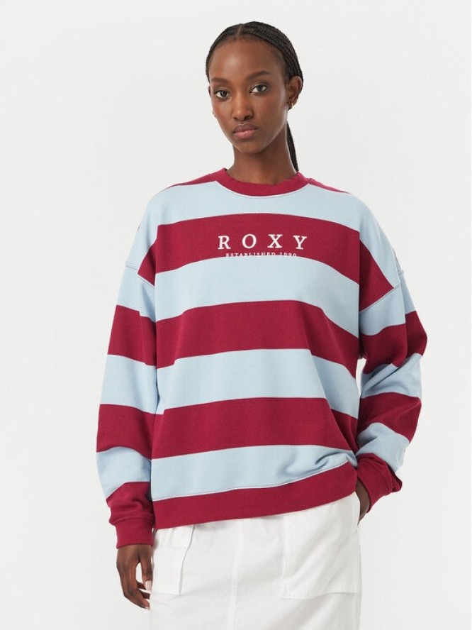 Roxy Bluza Strictly Stripes ERJFT05071 Bordowy Regular Fit