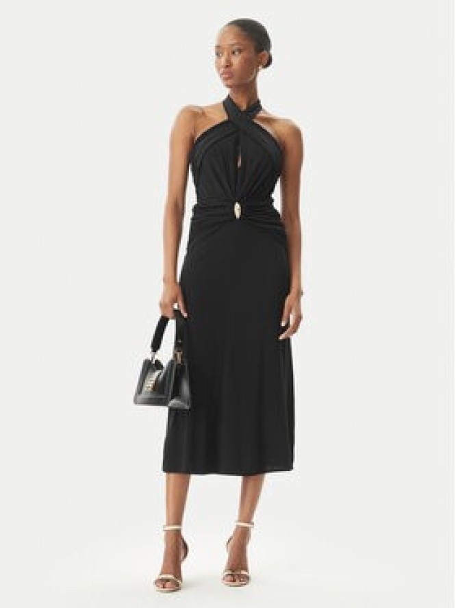 Elisabetta Franchi Sukienka koktajlowa AB-719-52E2-V560 Czarny Regular Fit