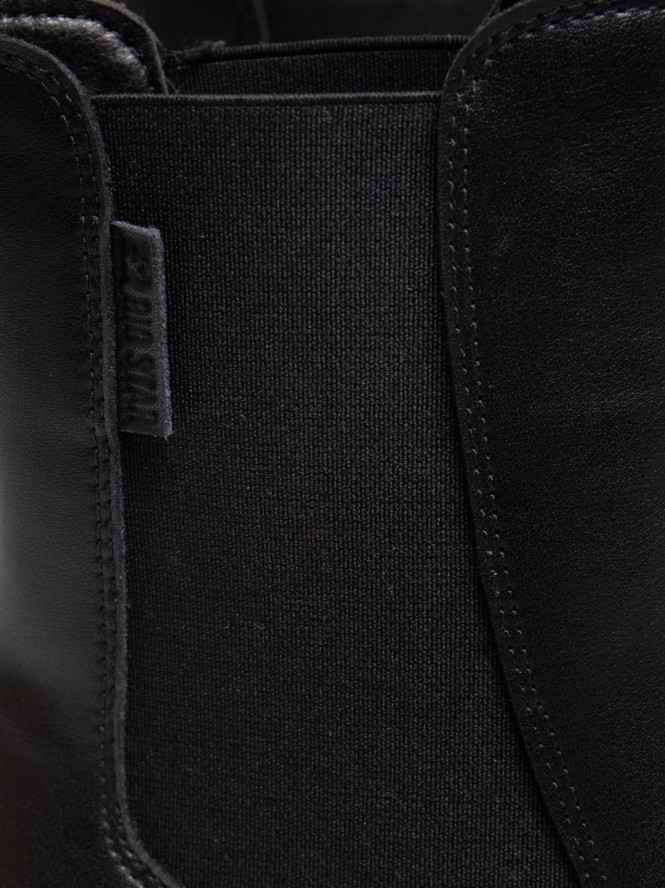 Botki damskie ze skóry naturalnej czarne SS274314 906