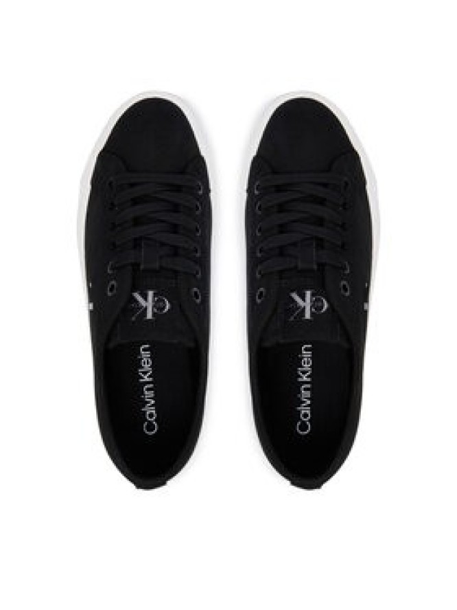 Calvin Klein Sneakersy Vulc Flatf Laceup Suede HW0HW03088 Czarny