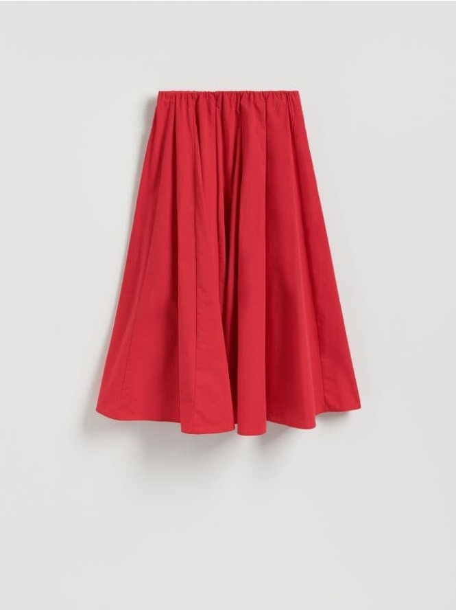 Bawełniana spódnica midi - czerwony
