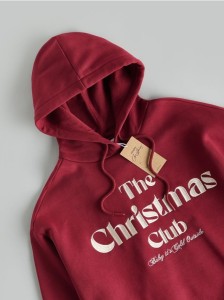 Bluza ze świątecznym napisem - bordowy