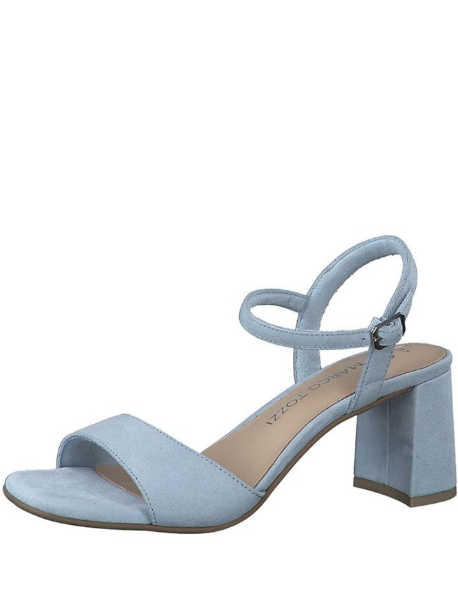 Marco Tozzi Sandały w kolorze błękitnym na obcasie rozmiar: 41