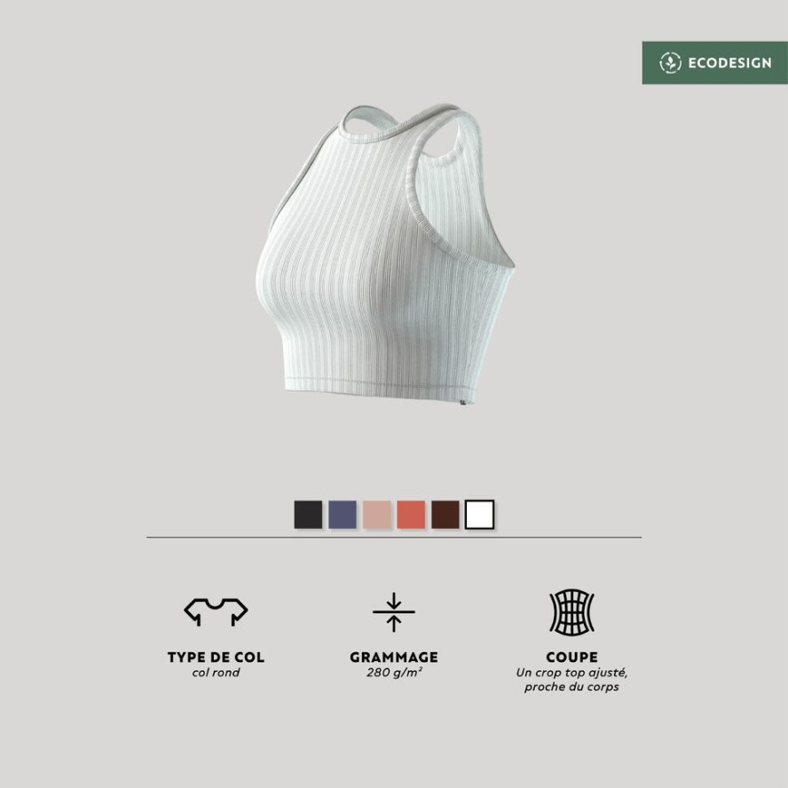 Koszulka bez rękawów damska Domyos Gym & Pilates crop top