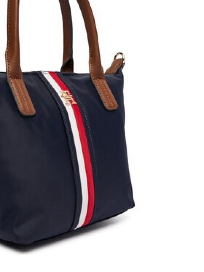Tommy Hilfiger Torebka Popette Mini Tote Corp AW0AW19025 Granatowy