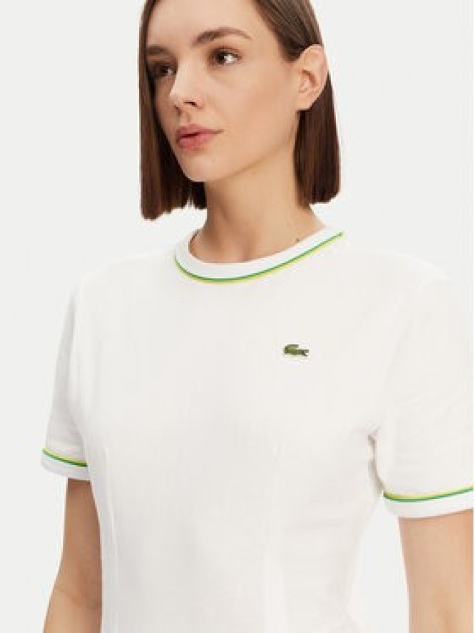 Lacoste Sukienka codzienna EF9988 Biały Slim Fit