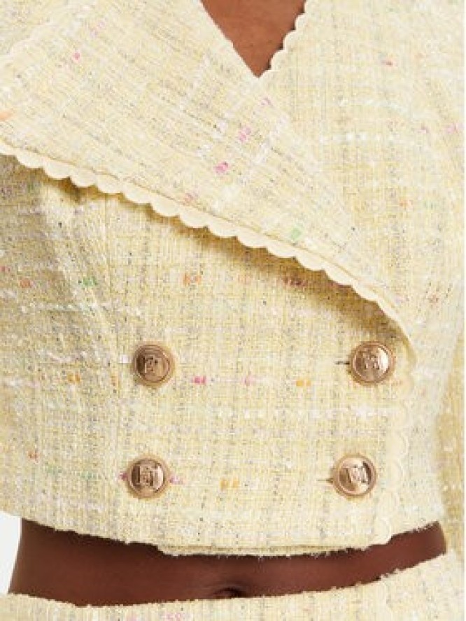 Elisabetta Franchi Marynarka GI-160-52E2-V600 Żółty Regular Fit