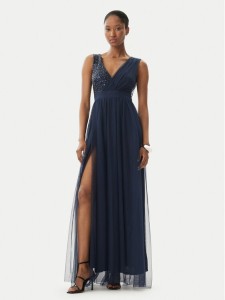 Rinascimento Sukienka wieczorowa CFC0123704003 Granatowy Regular Fit