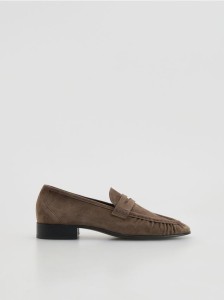 Loafersy ze skóry owczej - brązowy