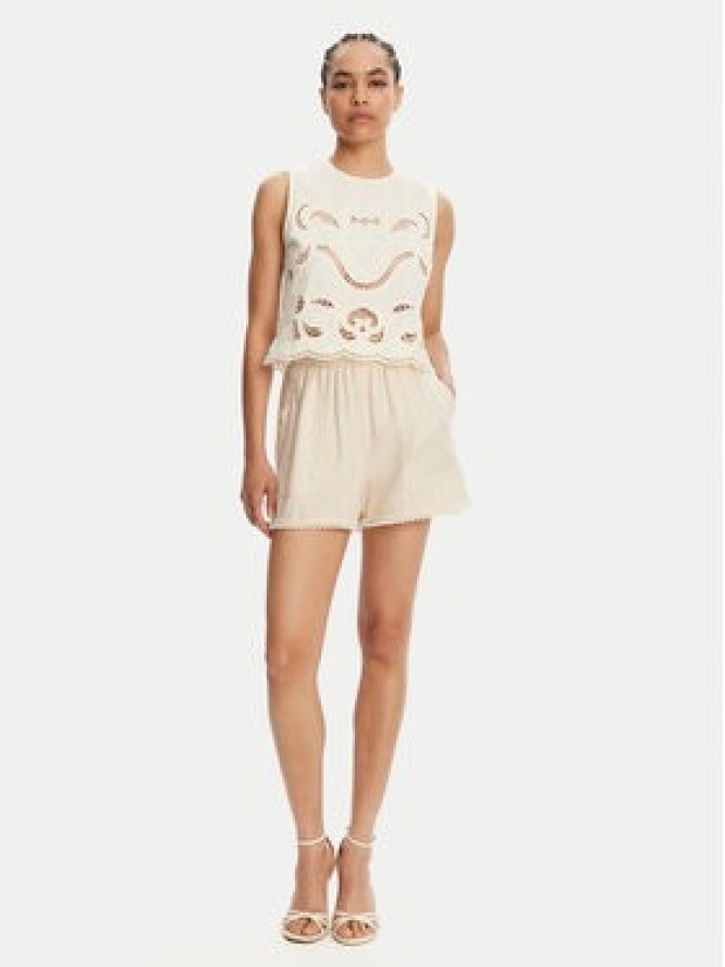 TWINSET Szorty materiałowe 251LM2QGG Beżowy Regular Fit