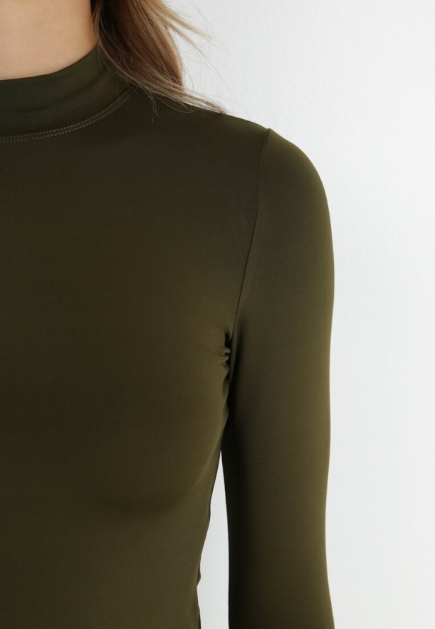 Ciemnozielona Bluzka z Półgolfem Risevera