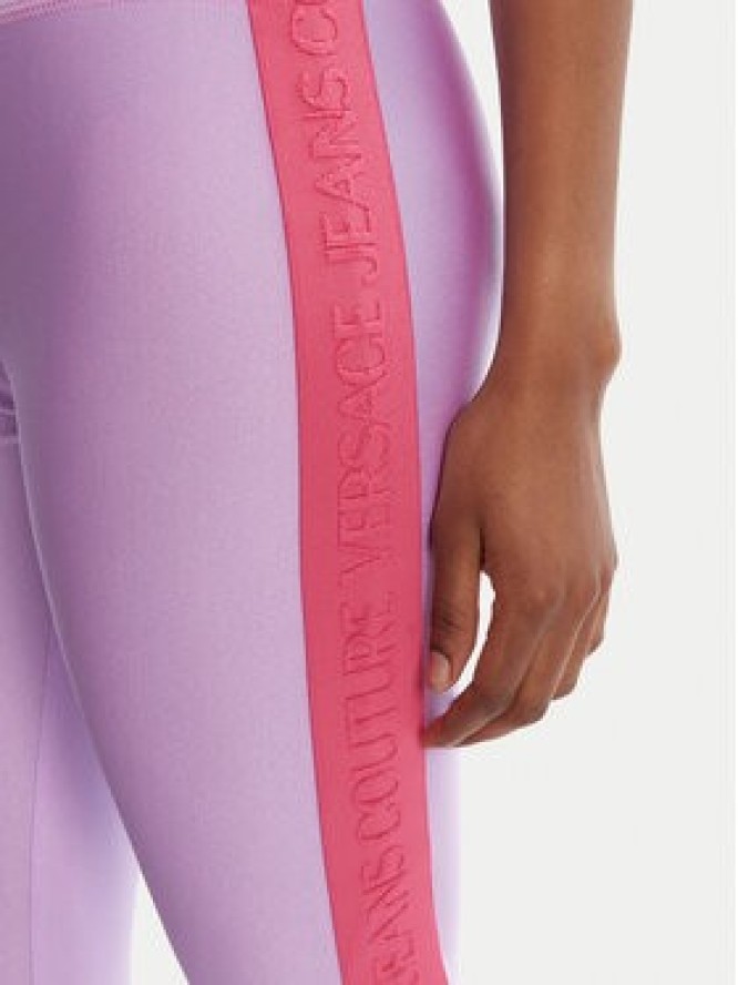 Versace Jeans Couture Legginsy 79HAC114 N0008 Fioletowy Slim Fit