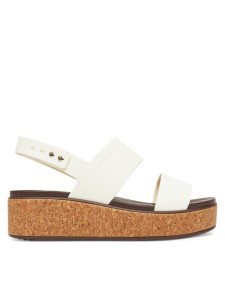 Crocs Sandały Brooklyn Cork Low Wedge 211144 Écru