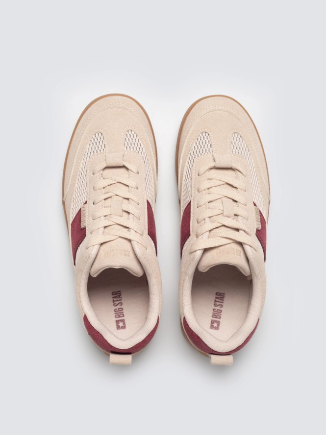sneakersy damskie z czerwonymi wstawkami jasnoróżowe tt274760 600