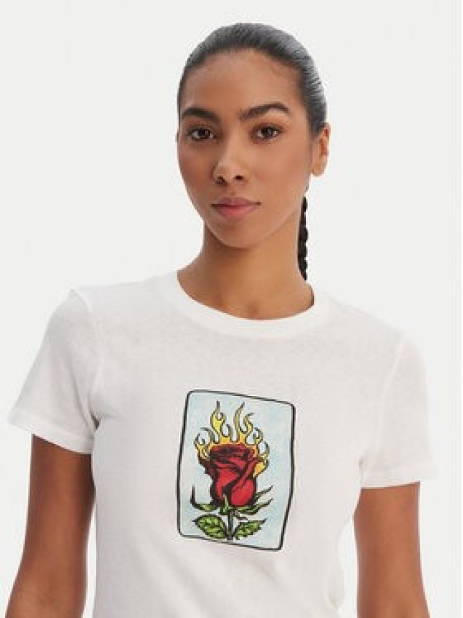 RVCA T-Shirt 23B353502 Biały Regular Fit