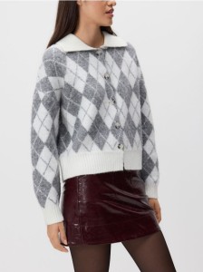 Wzorzysty kardigan oversize - wielobarwny