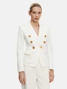 Balmain Marynarka DF1SG170DB69 Biały Slim Fit