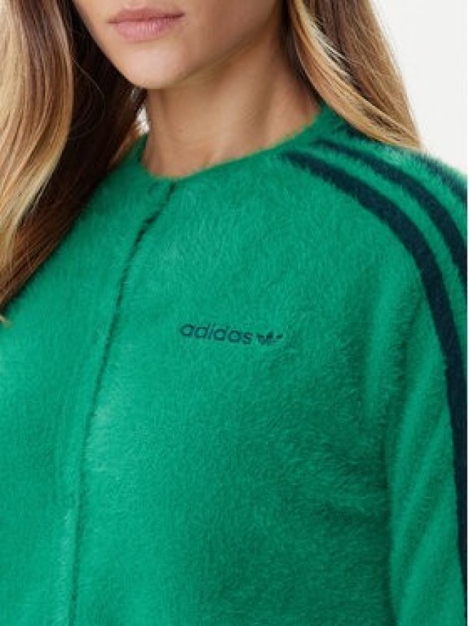 adidas Kardigan Fluffy JW5177 Zielony Regular Fit