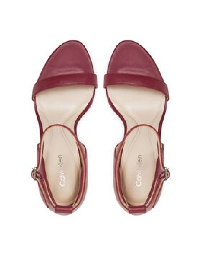 Calvin Klein Sandały Heel Sandal 90 - Lth HW0HW02337 Bordowy
