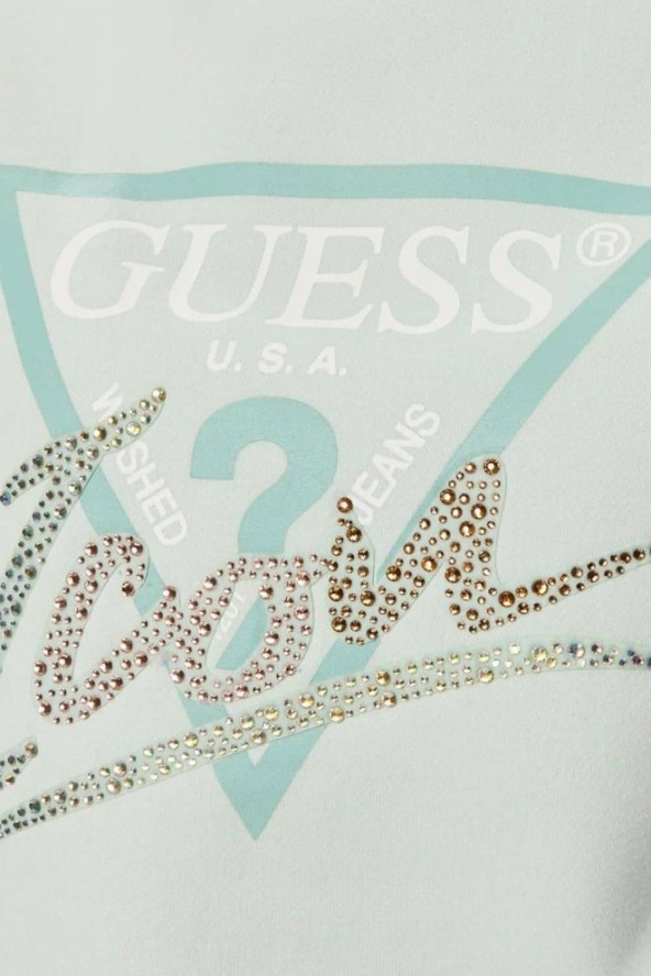 GUESS Miętowa damska bluza Icon, Rozmiar XL