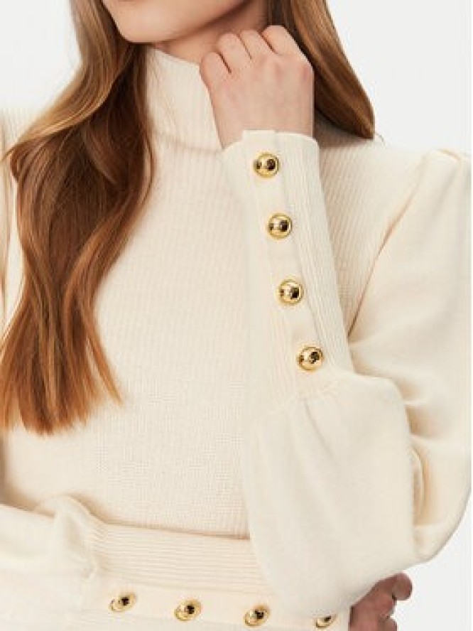 Luisa Spagnoli Sukienka dzianinowa Magalin 58414 Écru Regular Fit