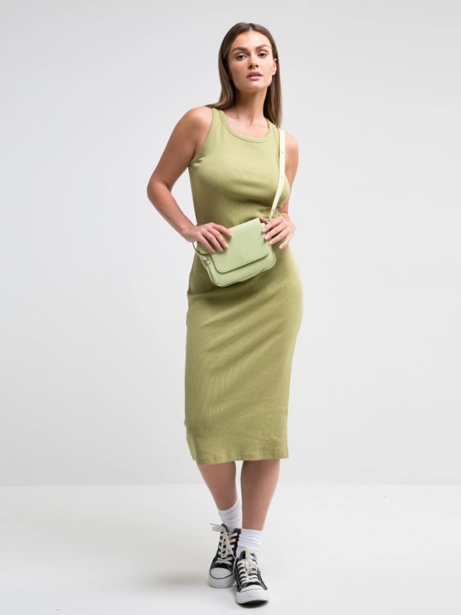 Sukienka damska midi khaki Maxinassara 303